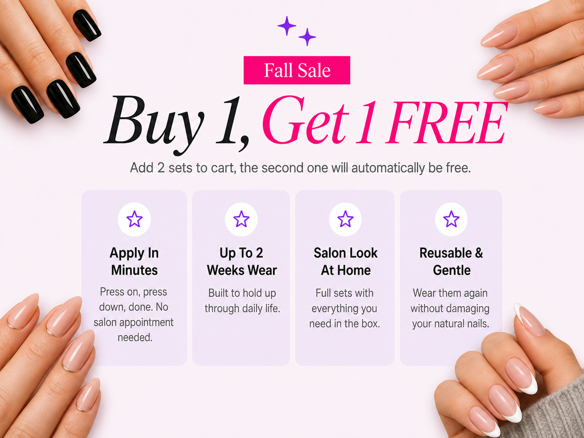 Buy 1 Get 1 Free press-on nails